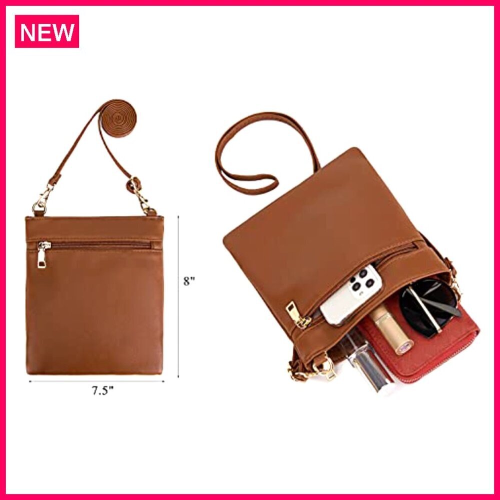 Large Tote Hobo Crossbody Bag Set with Wallet, Synthetic Leather, Multi-Pocket - Picture 4 of 8